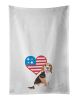 NEW Beagle Tricolor Red Ticked #1 Patriotic Kitchen Towel Set of 2 White Dish Towels Decorative Bathroom Hand towel for Hand, Face, Hair, Yoga, Tea