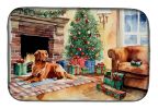 Nova Scotia Duck Tolling Retriever Cozy Christmas Dish Drying Mat Absorbent Dish Drying Mat Pad for Kitchen Counter Dish Drainer Mat for Countertop