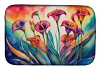 Calla Lilies in Color Dish Drying Mat Absorbent Dish Drying Mat Pad for Kitchen Counter Dish Drainer Mat for Countertop, 14 x 21", Multicolor