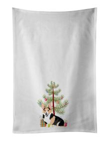 NEW Pembroke Welsh Corgi Tricolor Red-Headed Christmas Kitchen Towel Set of 2 White Dish Towels Decorative Bathroom Hand towel for Hand, Face, Hair
