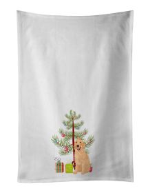 Golden Retriever Gold #1 Christmas Kitchen Towel Set of 2 White Dish Towels Decorative Bathroom Hand towel for Hand, Face, Hair, Yoga, Tea, Dishcloth