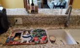 Sheltie Cozy Christmas Dish Drying Mat Absorbent Dish Drying Mat Pad for Kitchen Counter Dish Drainer Mat for Countertop, 14 x 21", Multicolor