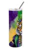 Tiger the King of Mardi Gras Stainless Steel Skinny Tumbler Vacuum Double Walled Reusable Insulated Tumbler Travel Cup for Coffee Cocktails Gift with