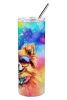 Pomeranian Hippie Dawg Stainless Steel Skinny Tumbler Vacuum Double Walled Reusable Insulated Tumbler Travel Cup for Coffee Cocktails Gift with Lid