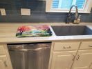 Michigan Apple Blossoms in Watercolor Dish Drying Mat Absorbent Dish Drying Mat Pad for Kitchen Counter Dish Drainer Mat for Countertop, 14 x 21"