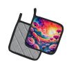 Colorful Dianthus Pair of Pot Holders Kitchen Heat Resistant Pot Holders Sets Oven Hot Pads for Cooking Baking BBQ, 7 1/2 x 7 1/2