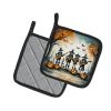 Mariachi Skeleton Band Spooky Halloween Pair of Pot Holders Kitchen Heat Resistant Pot Holders Sets Oven Hot Pads for Cooking Baking BBQ