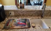 Flamingo Dish Drying Mat Absorbent Dish Drying Mat Pad for Kitchen Counter Dish Drainer Mat for Countertop, 14 x 21", Multicolor