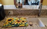 Maryland Black-Eyed Susans in Watercolor Dish Drying Mat Absorbent Dish Drying Mat Pad for Kitchen Counter Dish Drainer Mat for Countertop, 14 x 21"
